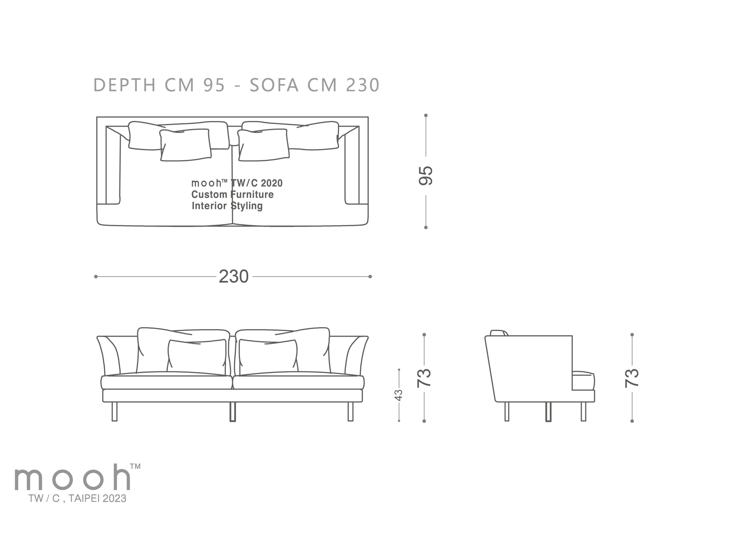 mooh Living 利勒桑｜三人沙發-詳細規格
