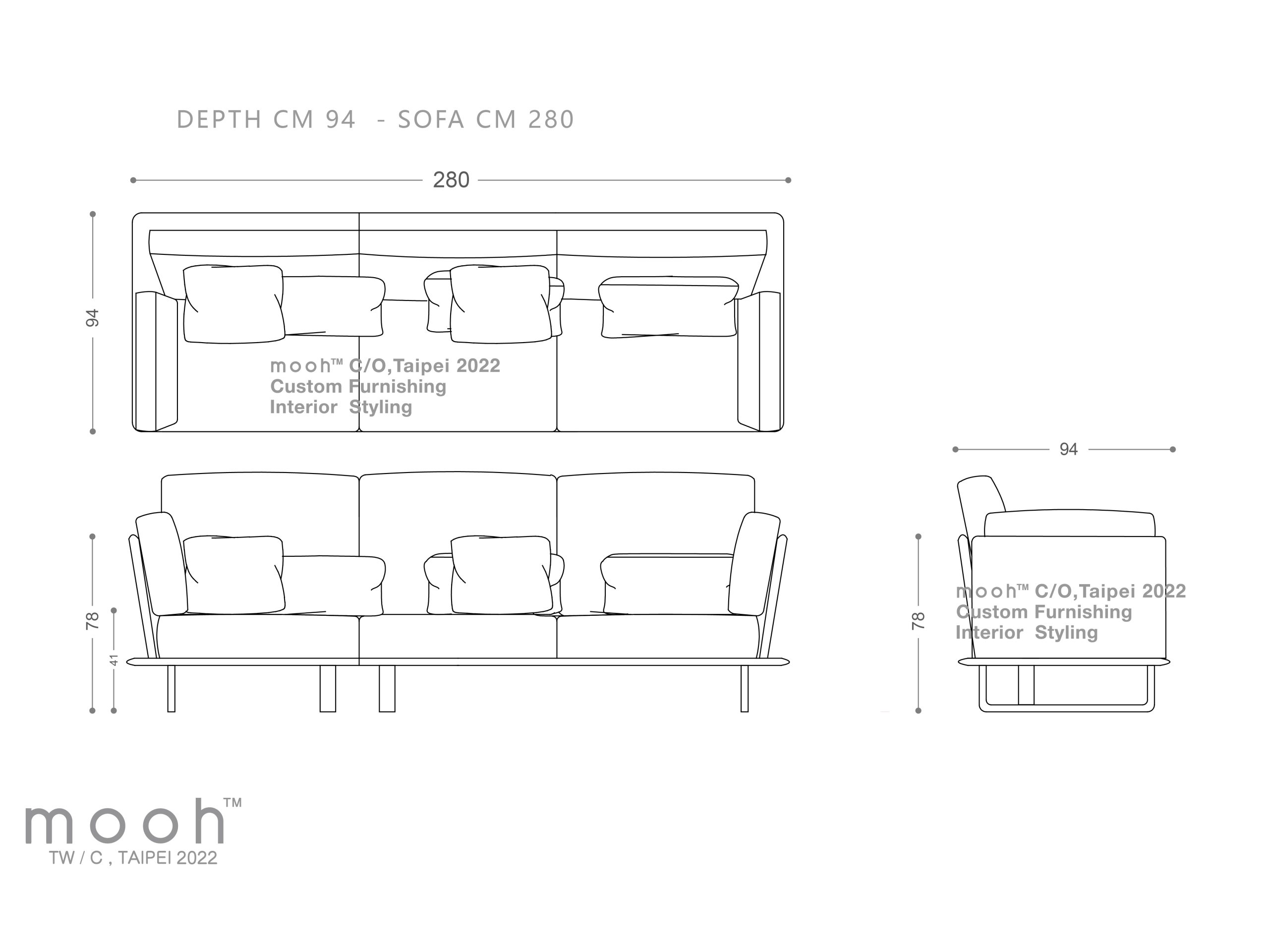 mooh Living 倫比｜三人沙發-詳細規格