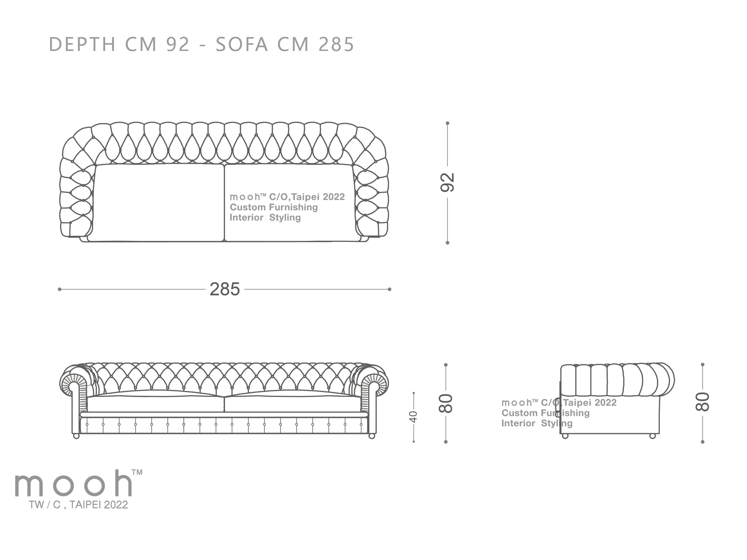mooh Living 克拉森｜三人沙發-詳細規格
