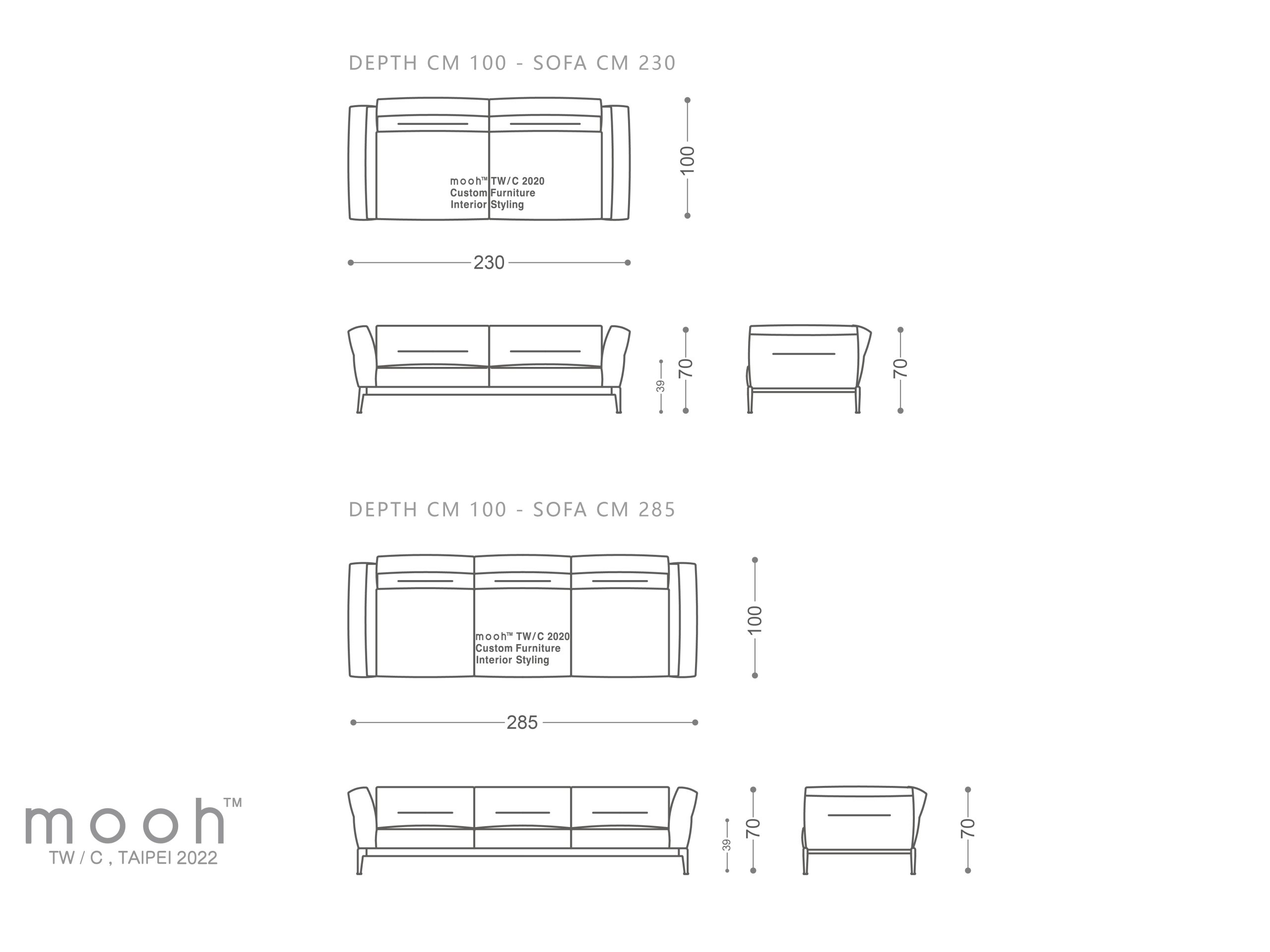 mooh Living 雷諾｜三人沙發-詳細規格