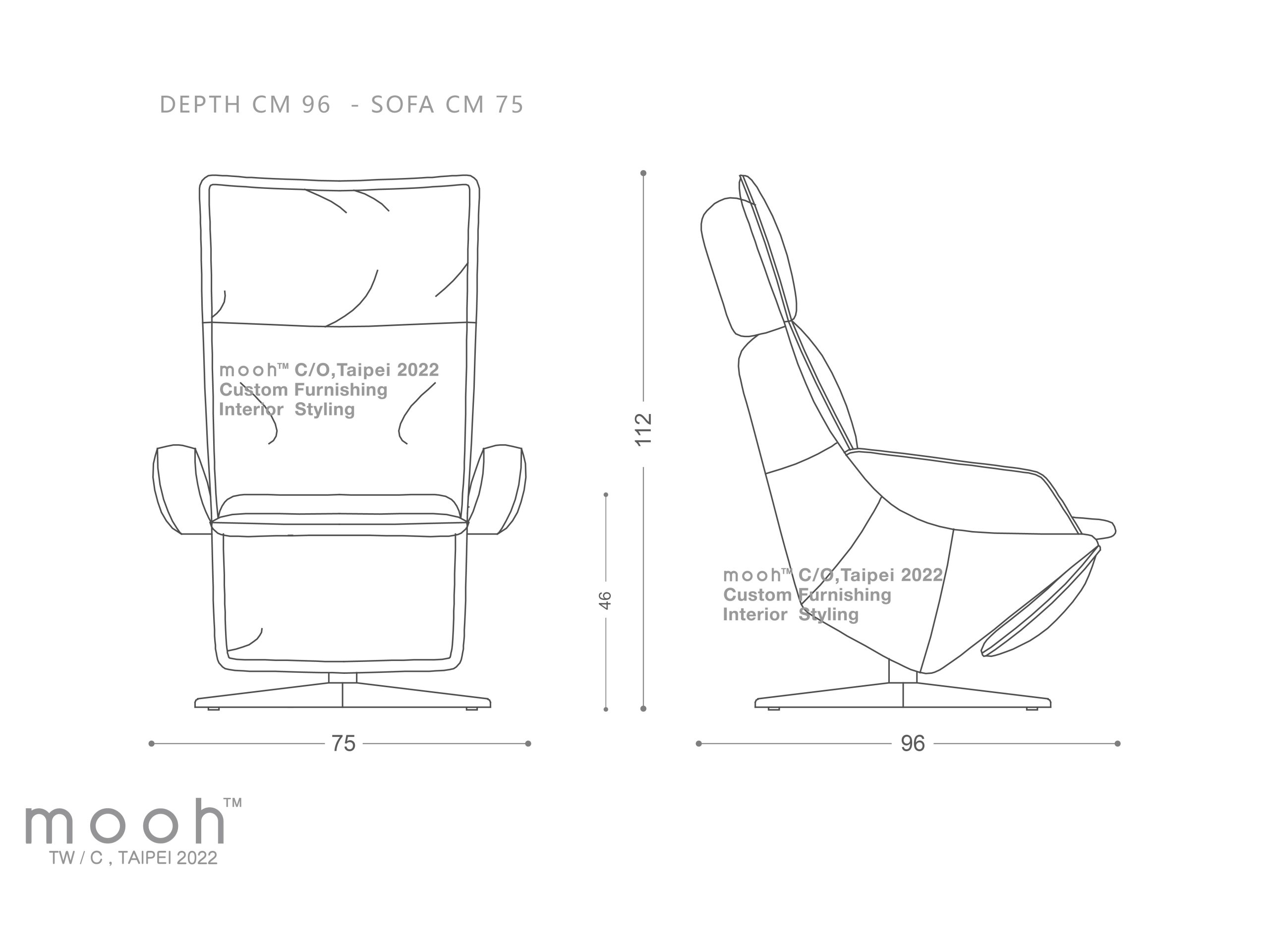 mooh Living 施塔德｜單人沙發-詳細規格