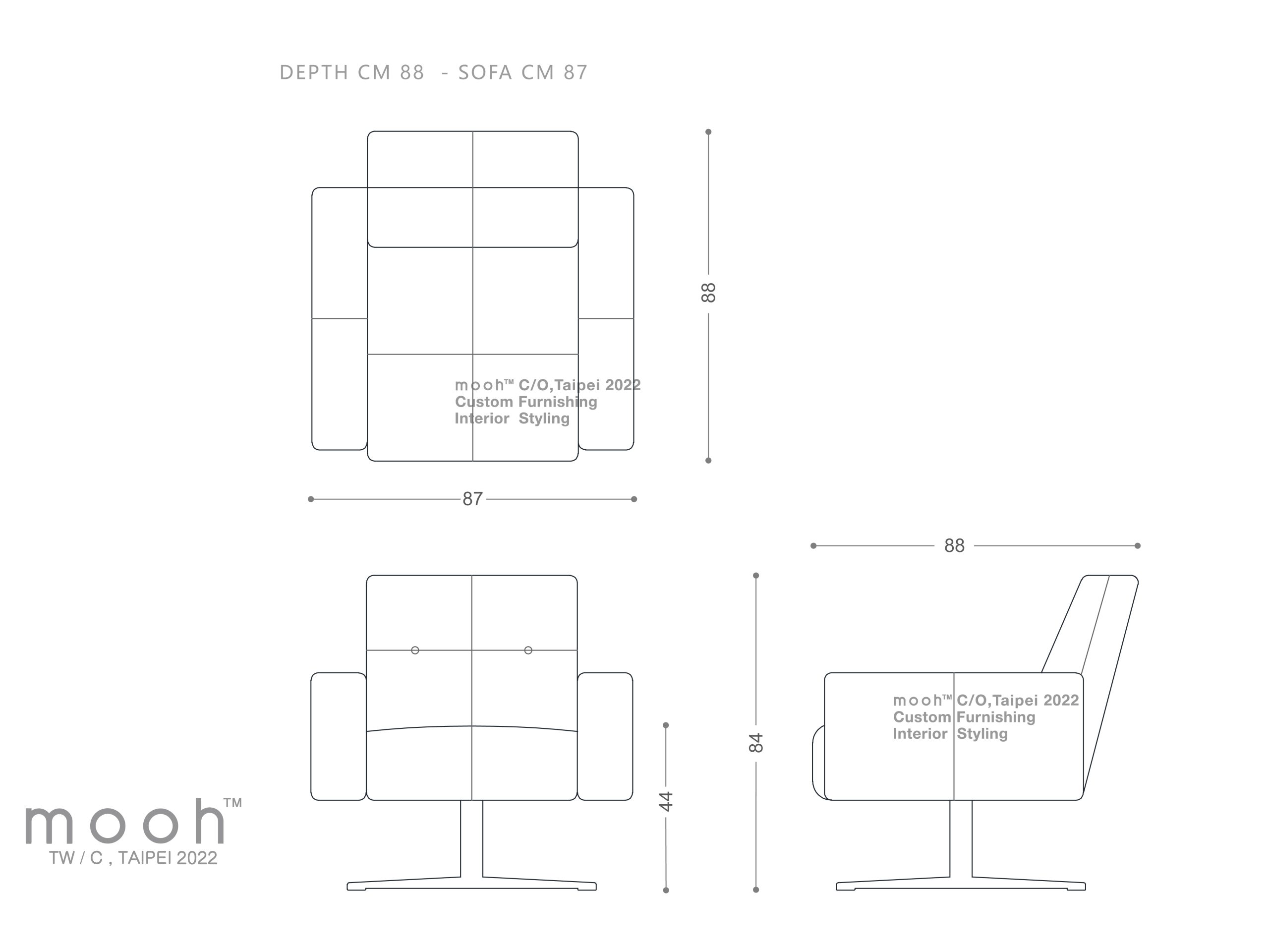 mooh Living 維特勞｜單人沙發-詳細規格