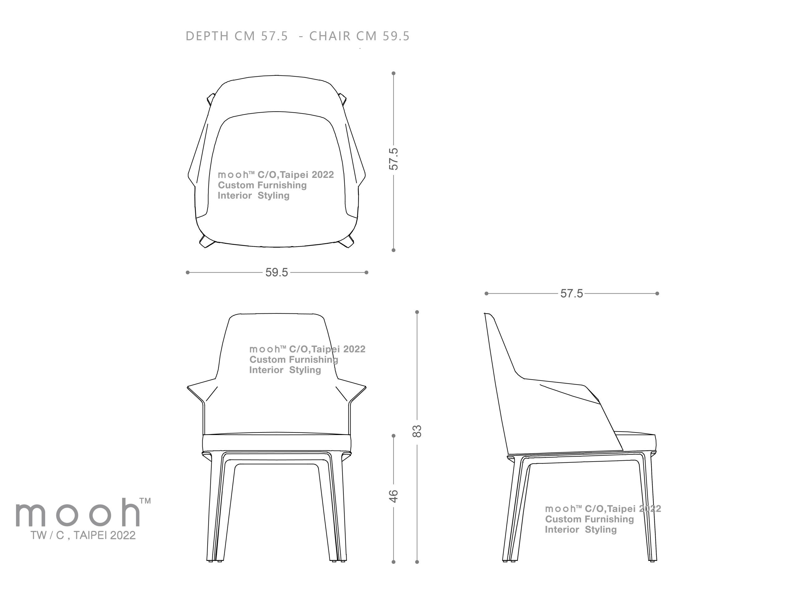 mooh Living 托倫斯｜扶手餐椅-詳細規格