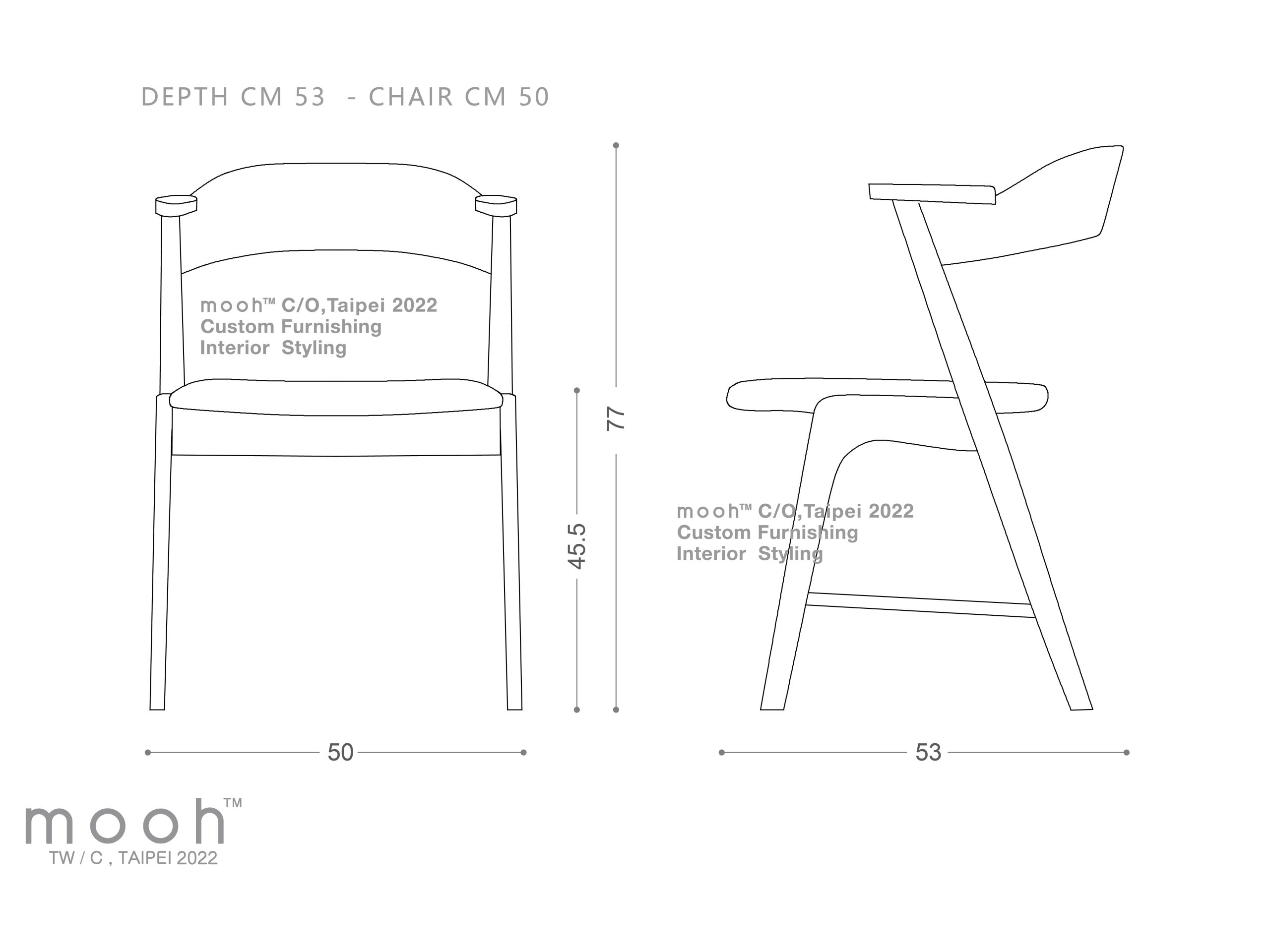 mooh Living 柏塔｜扶手餐椅-詳細規格