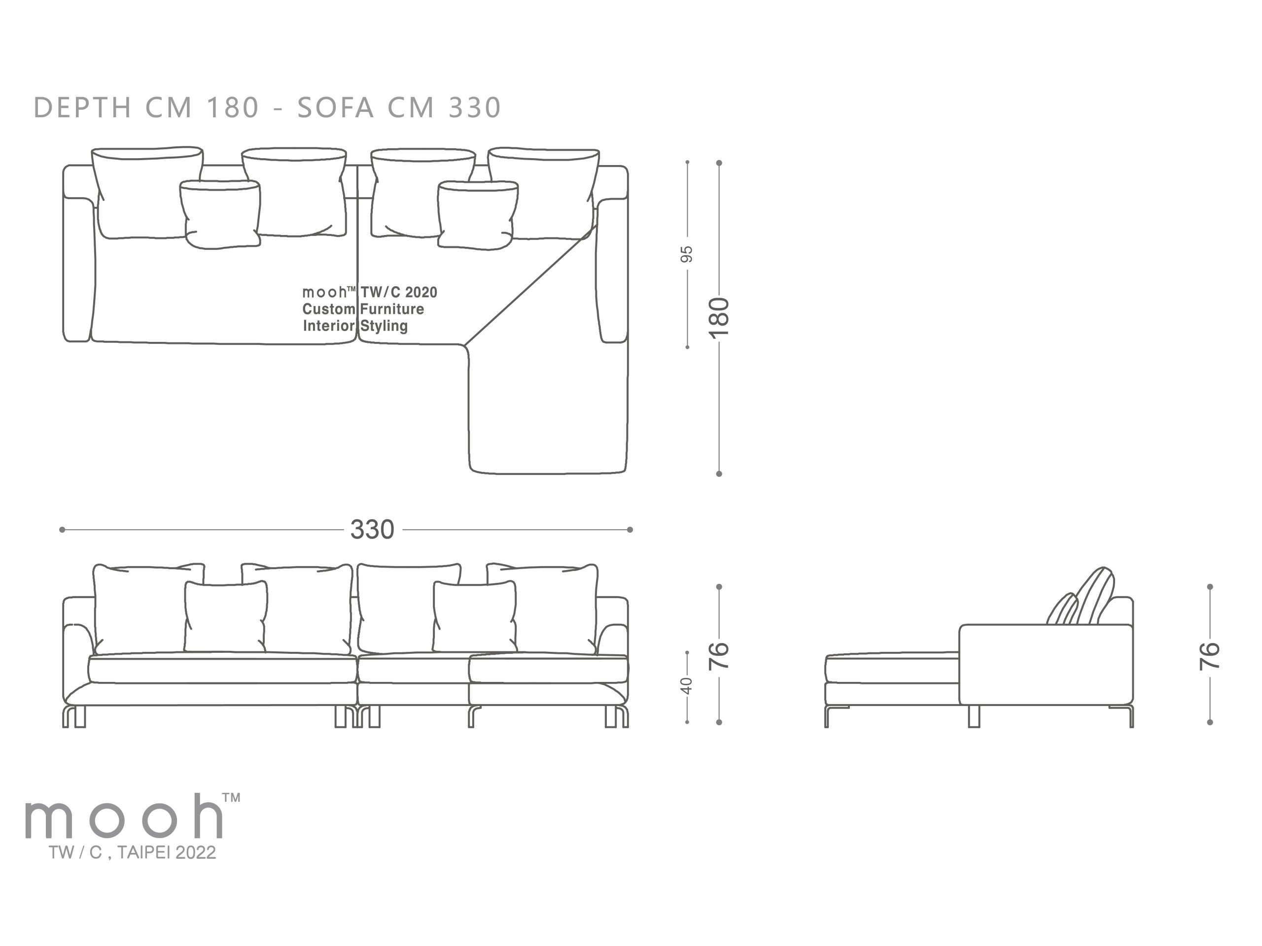 mooh Living 諾曼｜L型沙發-詳細規格