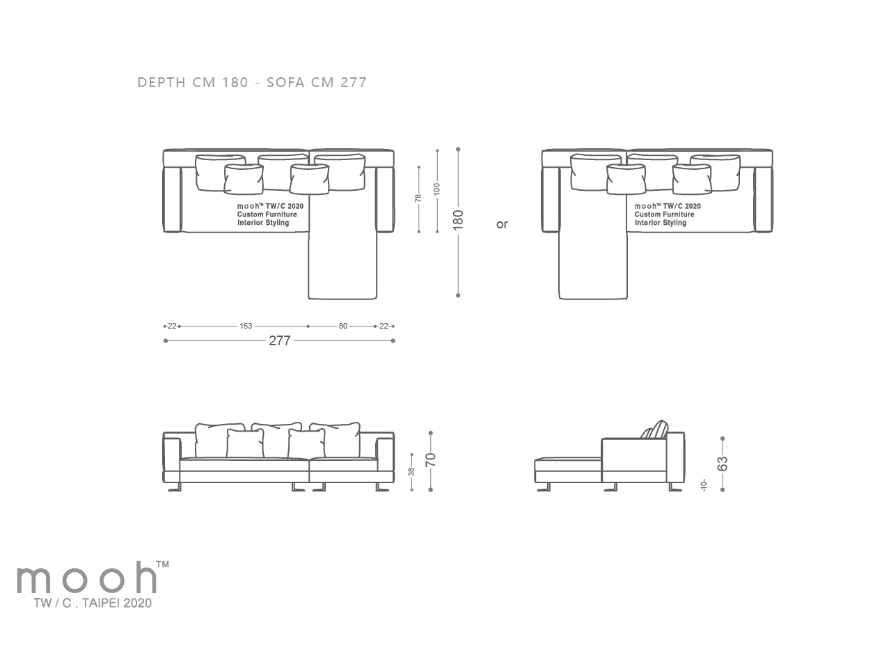 mooh Living 奧斯｜L型沙發-詳細規格
