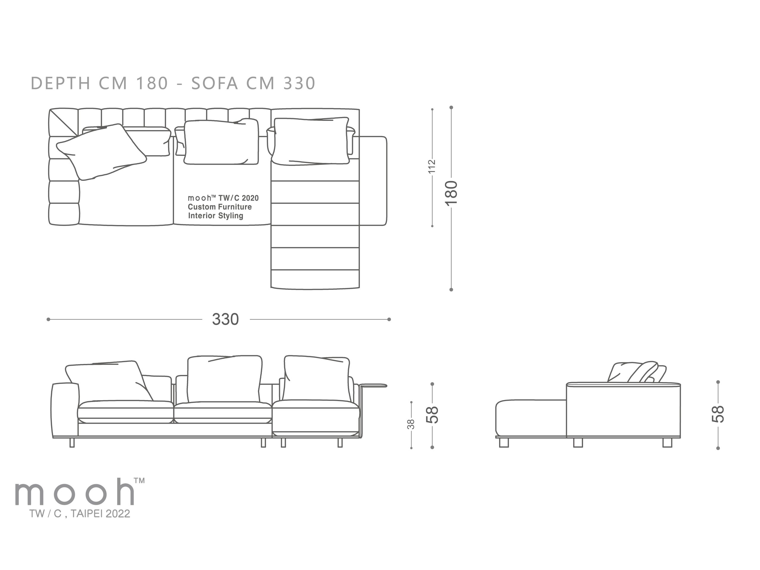 mooh Living 丹佛 │L型沙發-詳細規格