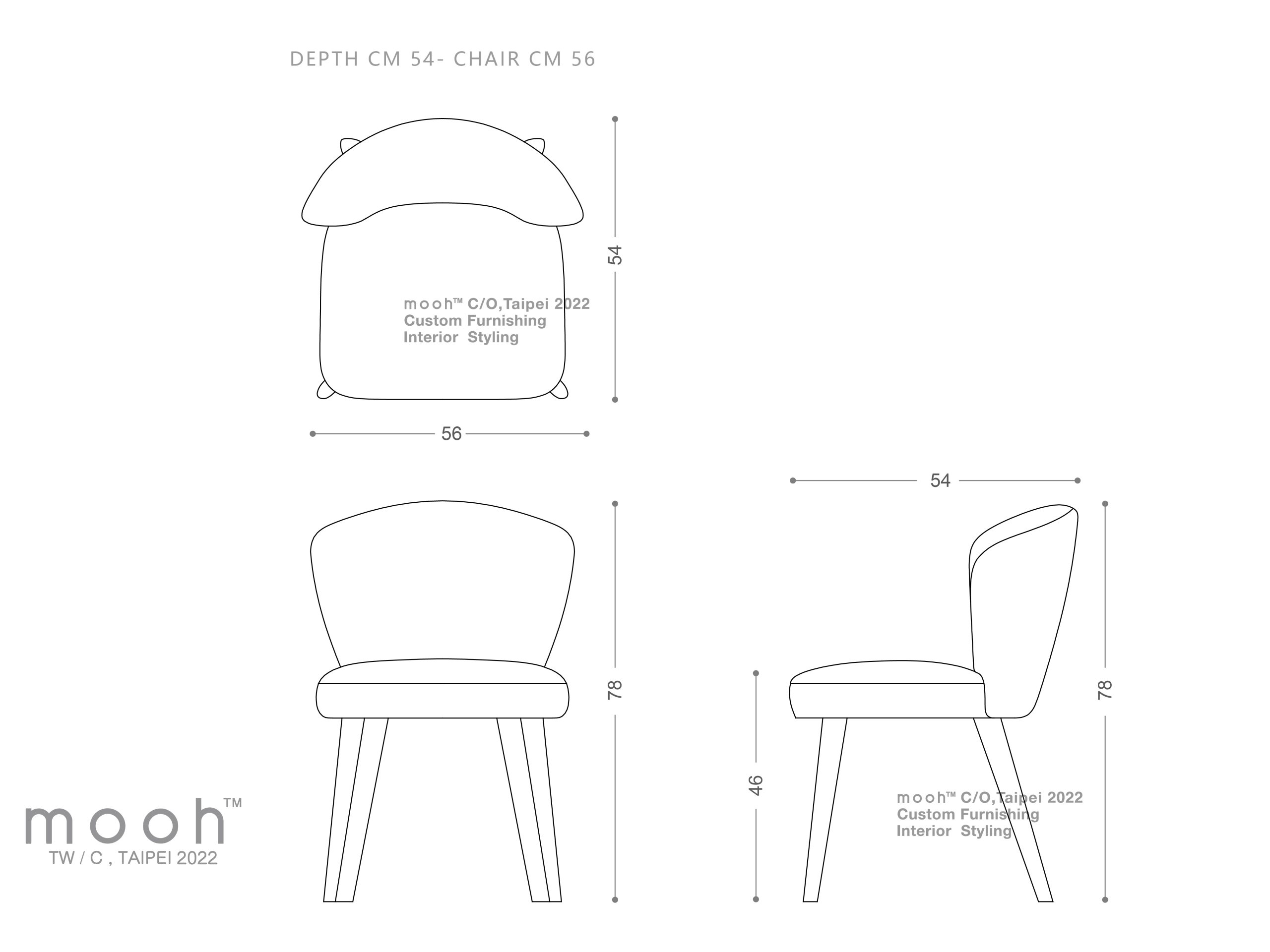 mooh Living 科龐｜無扶手餐椅-詳細規格