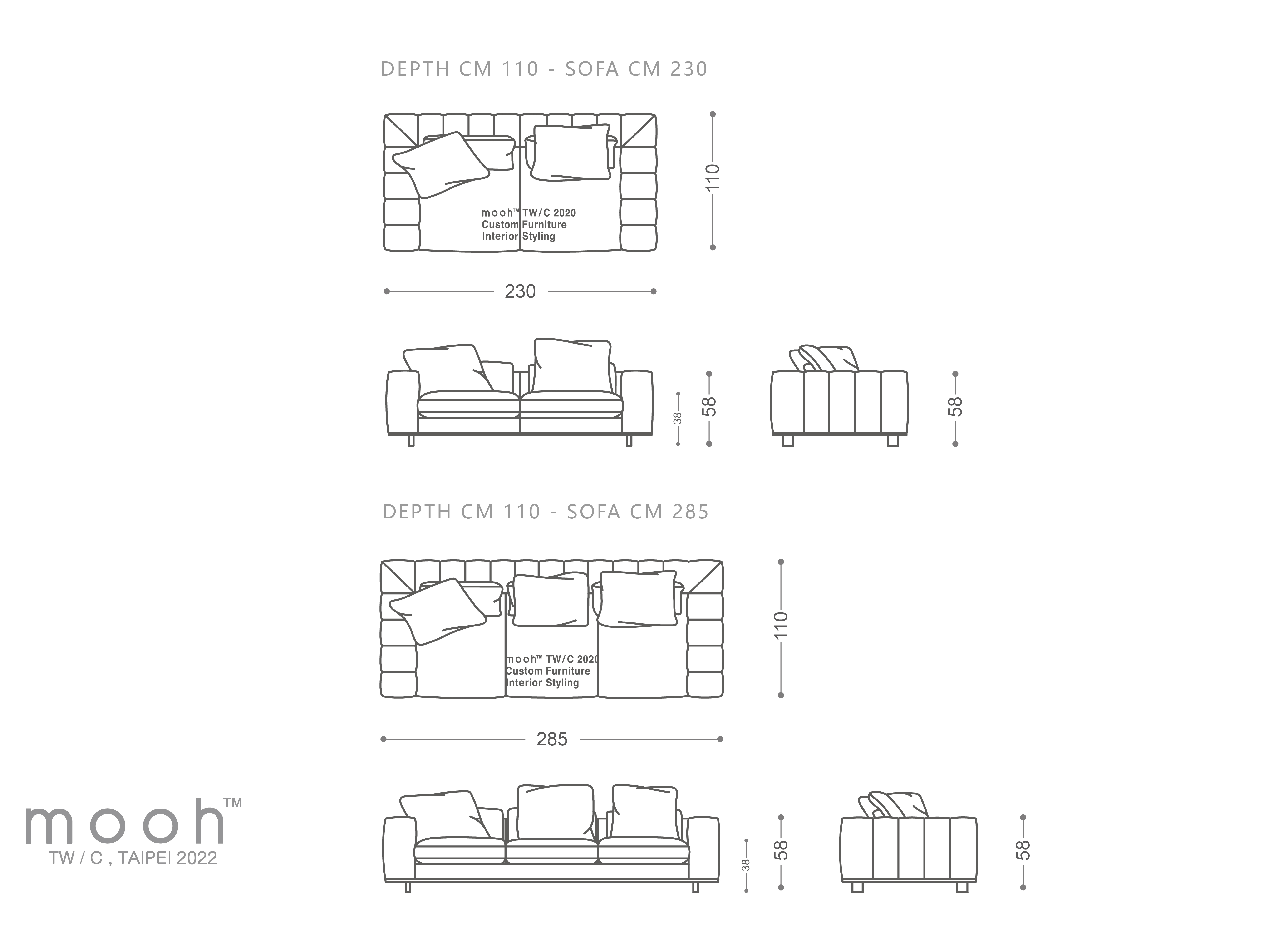 mooh Living 丹佛 │三人沙發-詳細規格