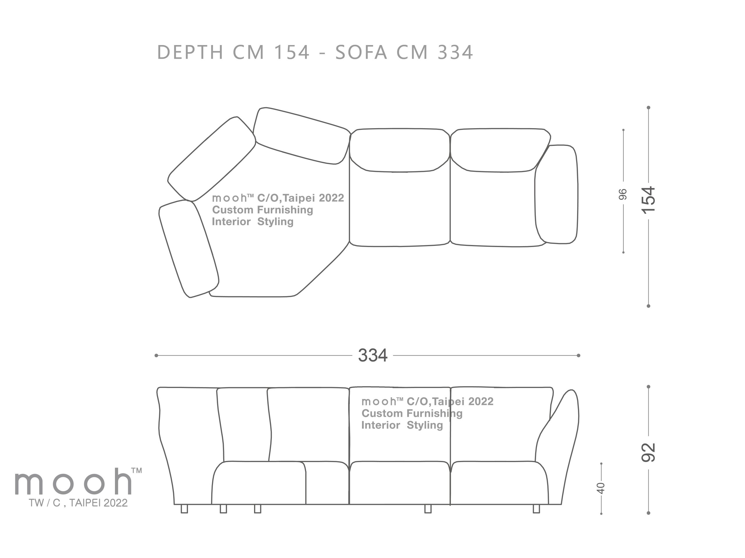 mooh Living 洛林｜ L型花瓣沙發- 334-詳細規格