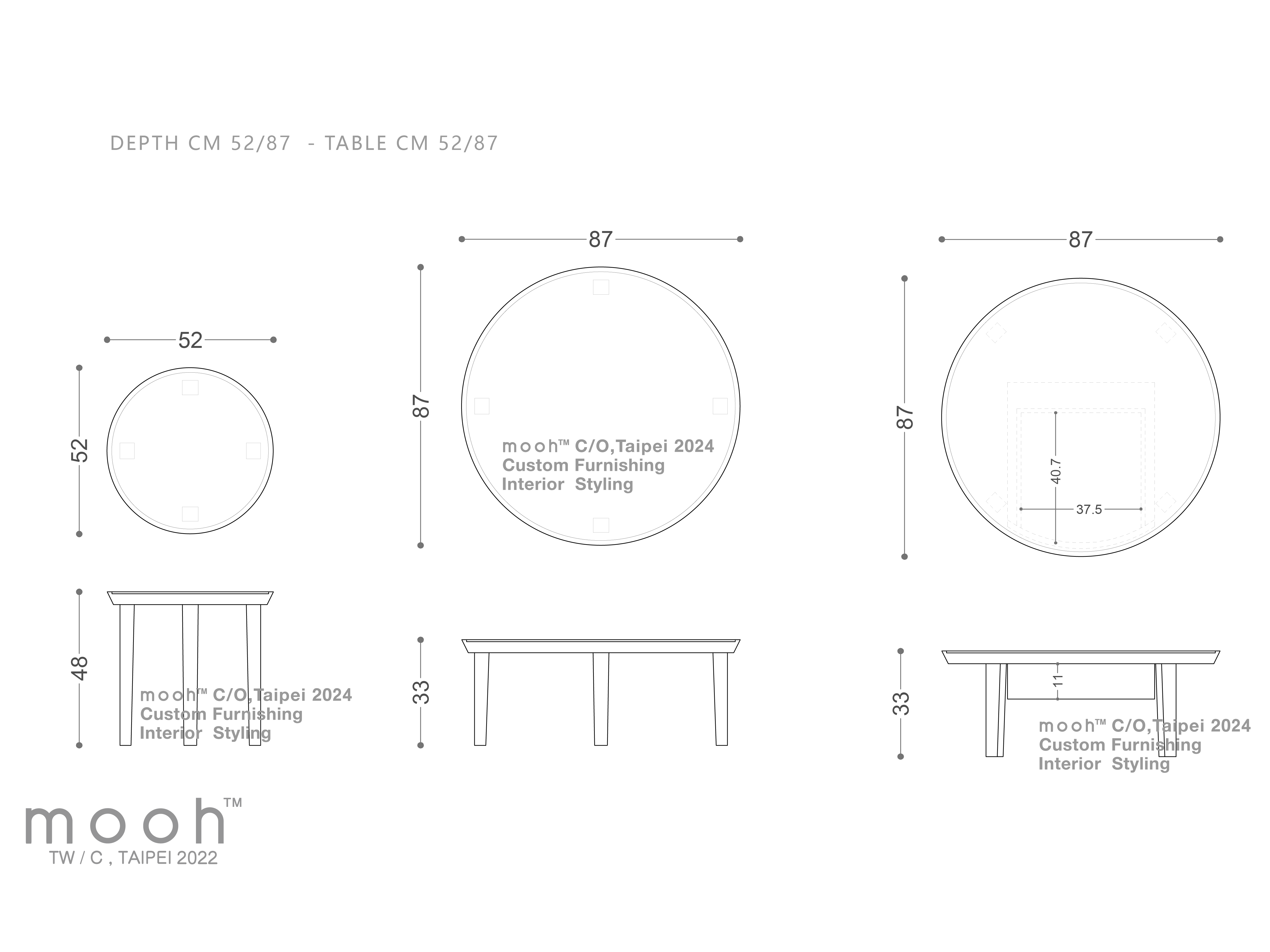 mooh Living 伊達｜茶几-詳細規格