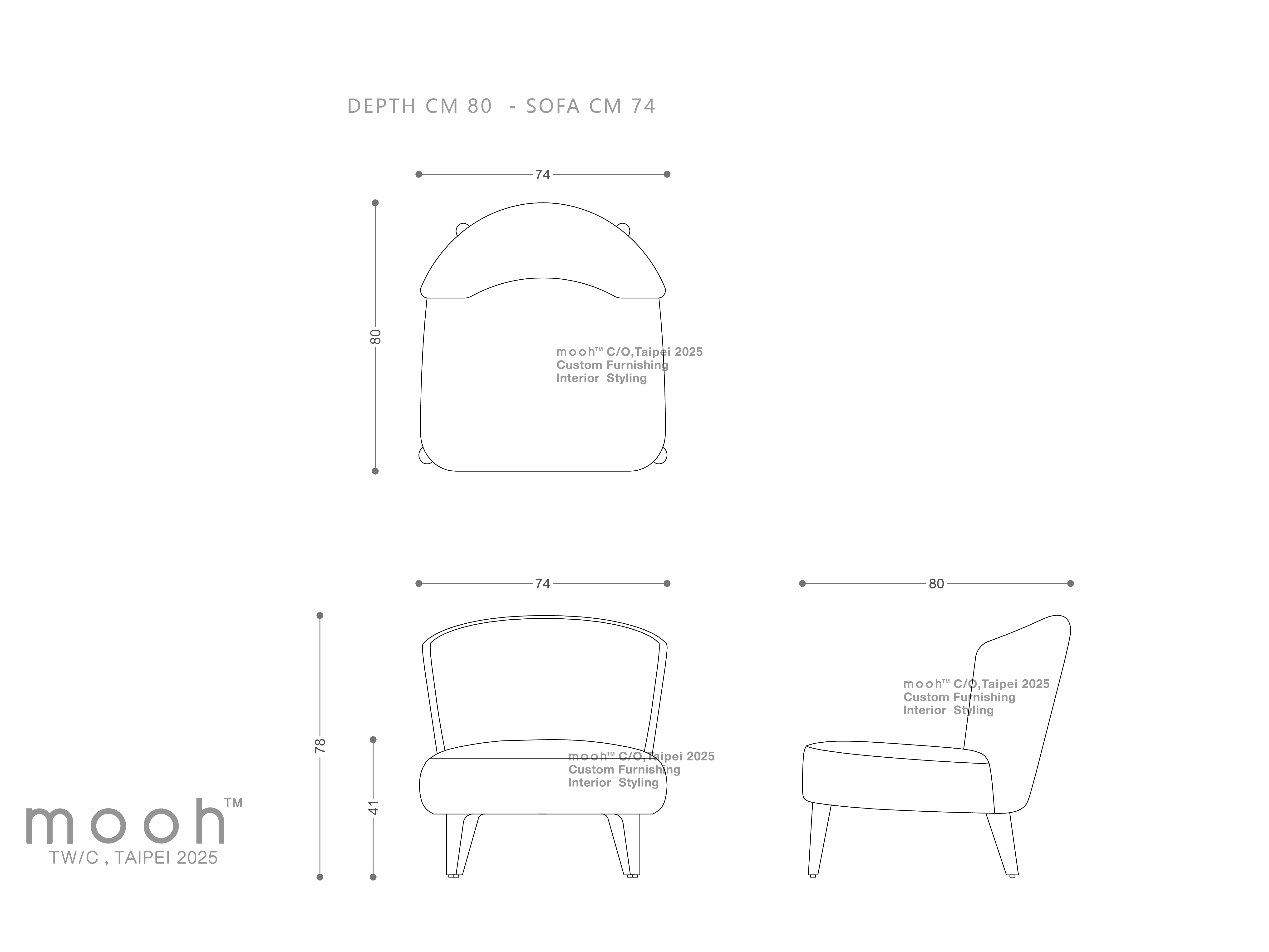 mooh Living 科龐｜單人沙發-詳細規格